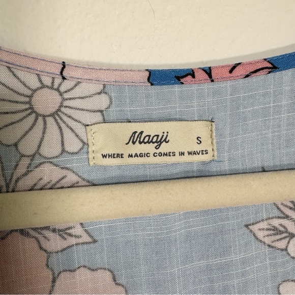 Maaji Floret Myla Kimono Blue Floral Cover Up Maxi Dress Size‎ Small - Picture 10 of 14